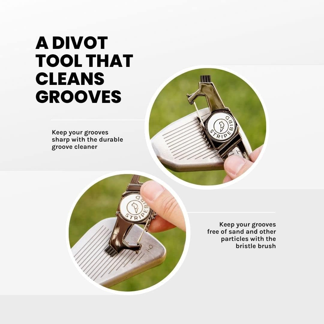 - Magnetic Golf Divot Tool - for Golfers That Fix Divots - Multi-Functional Golf Divot Repair - Easily Attach and Access Divot Tool While You Golf - Premium Gift Box (Silver)