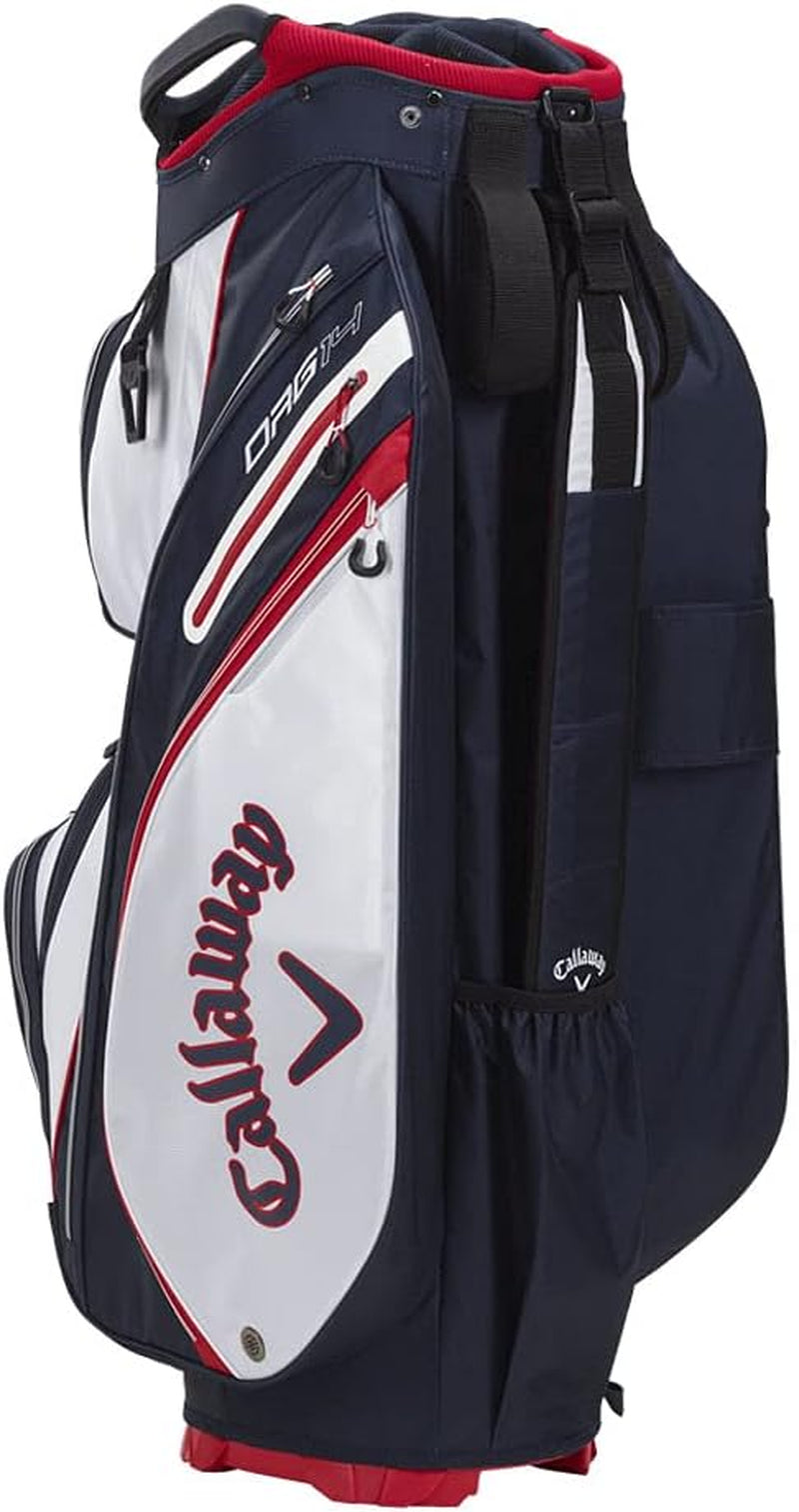 Golf 2021 ORG 14 Cart Bag , White/Navy/Red Flag