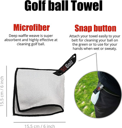 Golf Club Cleaning Kit : Golf Club Cleaner Brush + Magnetic Keychain + Golf Club Towel + Golf Ball Towel (Towels Are Optional)