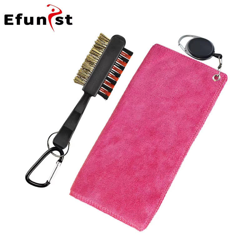 Golf Towel 26*26Cm with Carabiner Hook Microfiber Double-Sided Velvet 10.24*10.24 Inch Black Cotton Cleaning Towel Sports Cleans