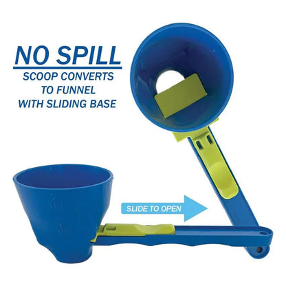 Professional No-Spill Measuring Spoon and Funnel for Protein Powder, Sports Drinks, and Baby Formula Refills