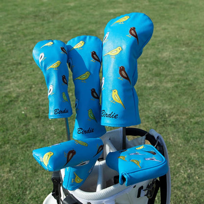 Golf Club Headcover Golf Birdie Birds Driver Fairway Wood Hybrid Wood Head Cover Golf Mallet Blade Putter Cover 3Pcs 1Pc for Golf Wood Club Head