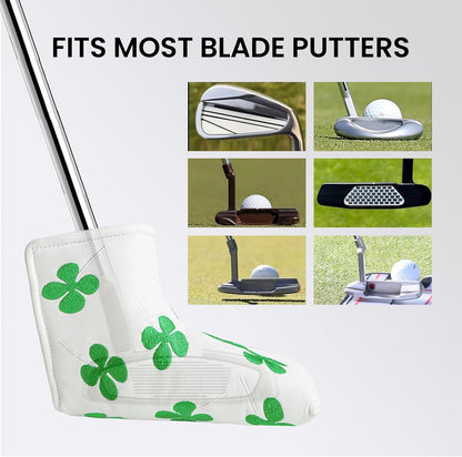 Golf Putter Head Covers Blade Club Headcover PU Leather Protector Cover Black White Fits All Putters for Men Women