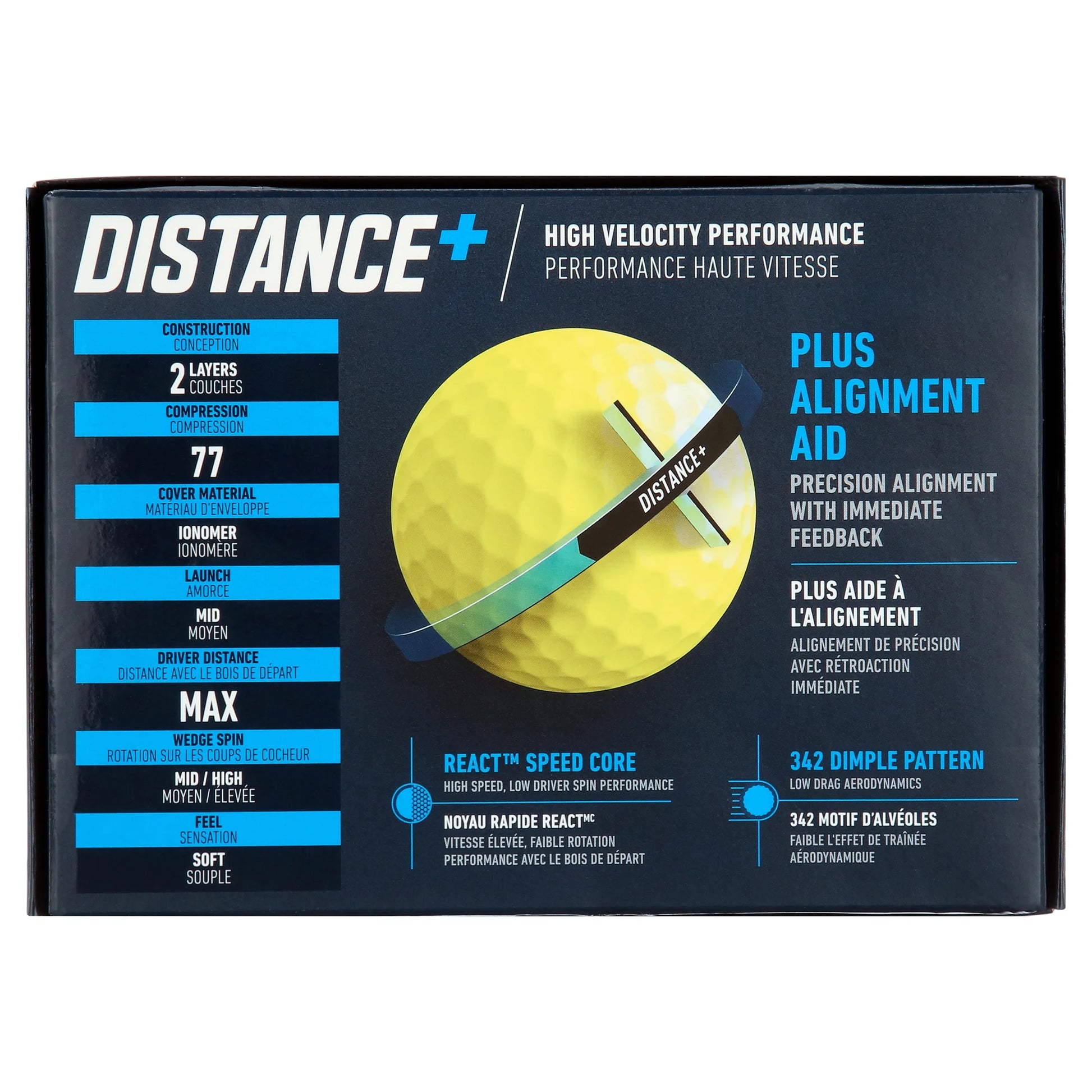 2021 Distance plus Golf Balls, Yellow, 12 Pack