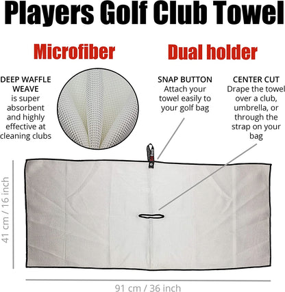 Golf Club Cleaning Kit : Golf Club Cleaner Brush + Magnetic Keychain + Golf Club Towel + Golf Ball Towel (Towels Are Optional)