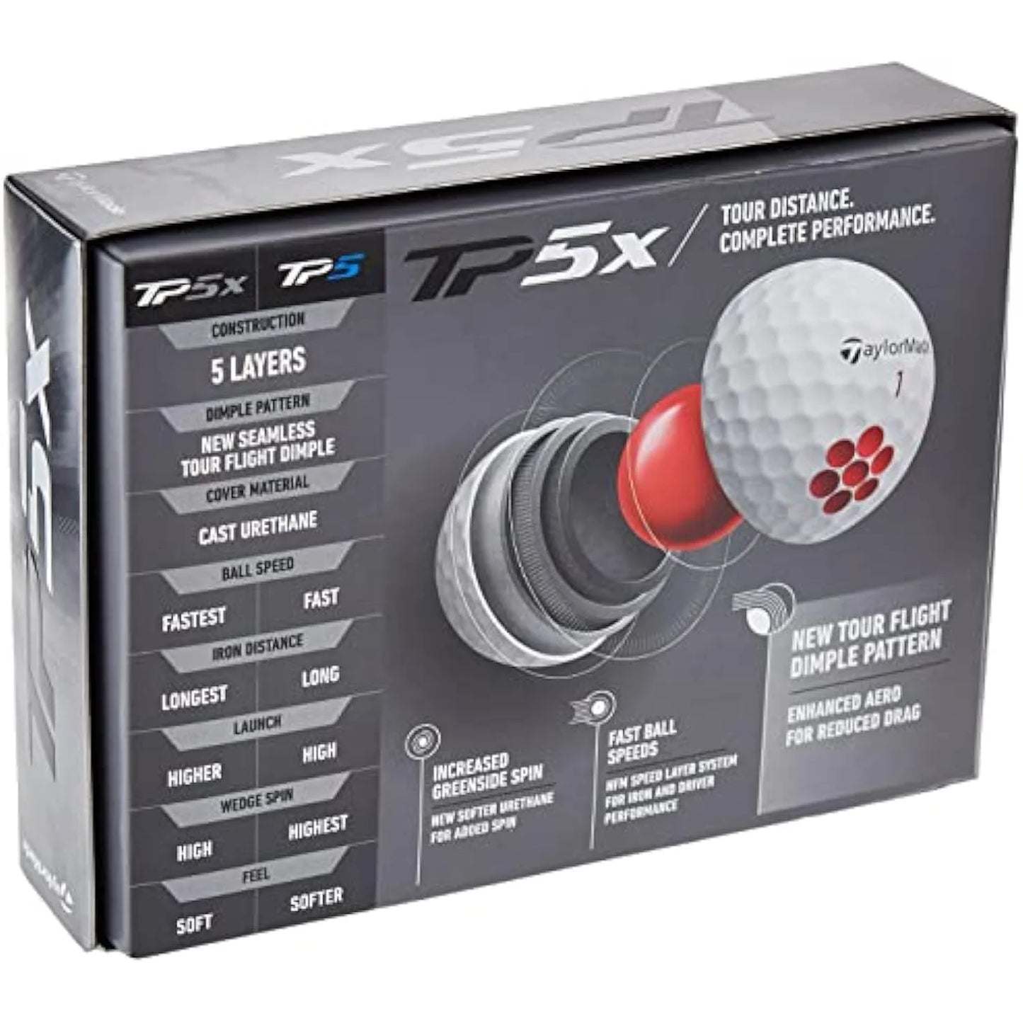 TP5X Urethane Golf Balls, 12 Pack, White