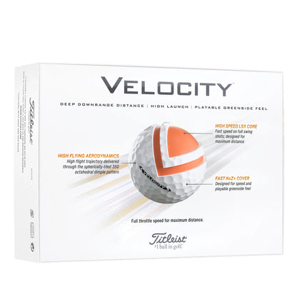 2024 Velocity Golf Balls, 12 Pack, White