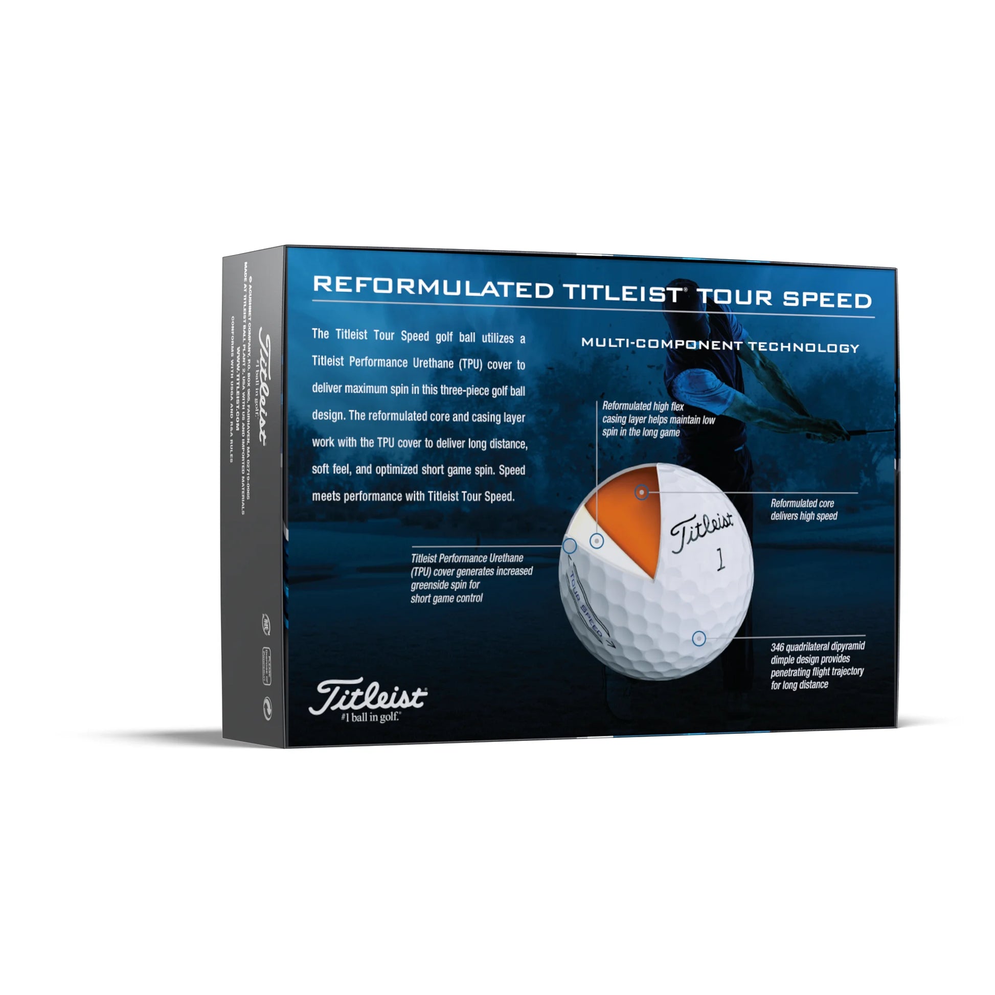 2022 Tour Speed Golf Balls, 12 Pack, White