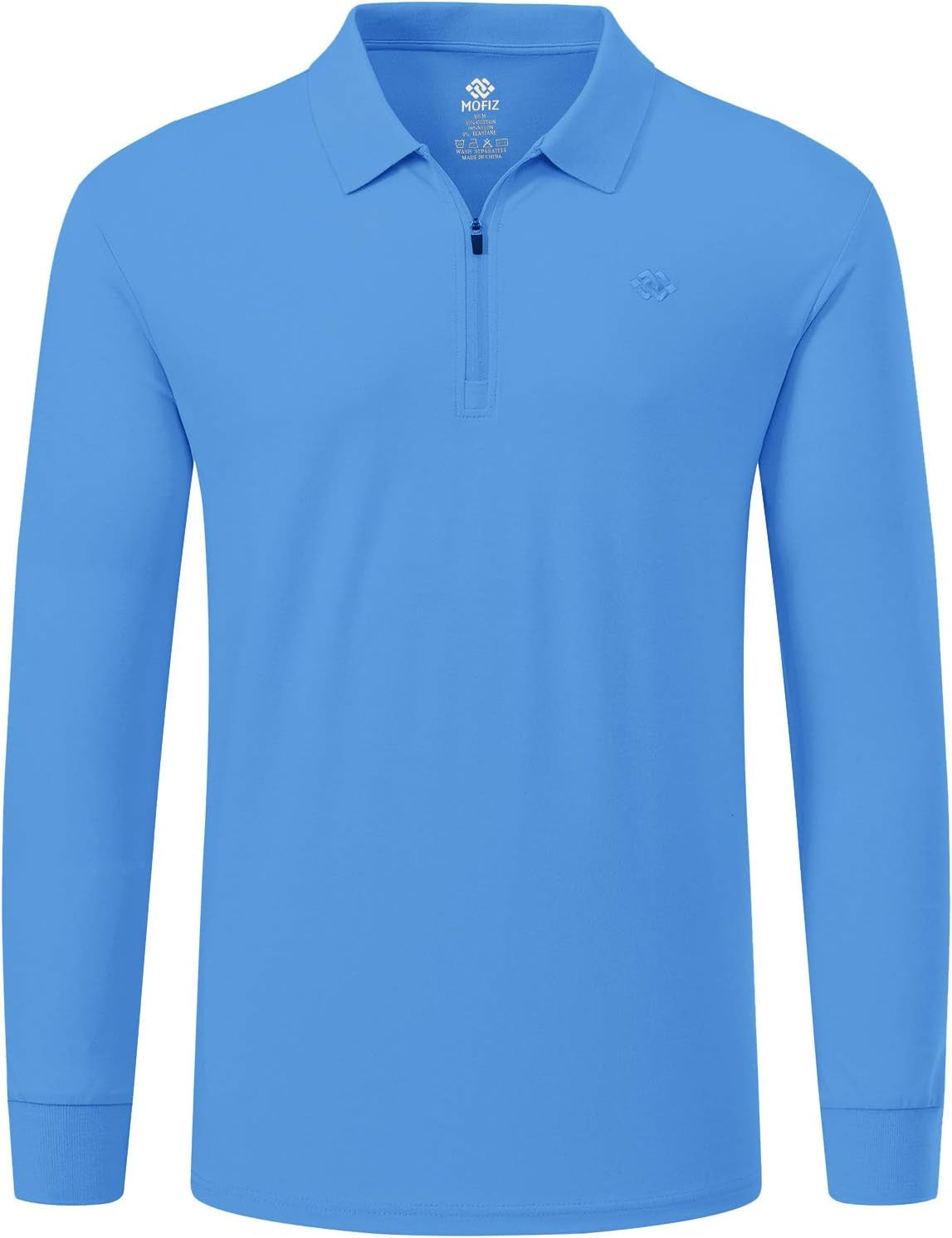 Men'S Long Sleeve Golf Shirt Quarter Zip Sport Polo Shirt Athletic Fit