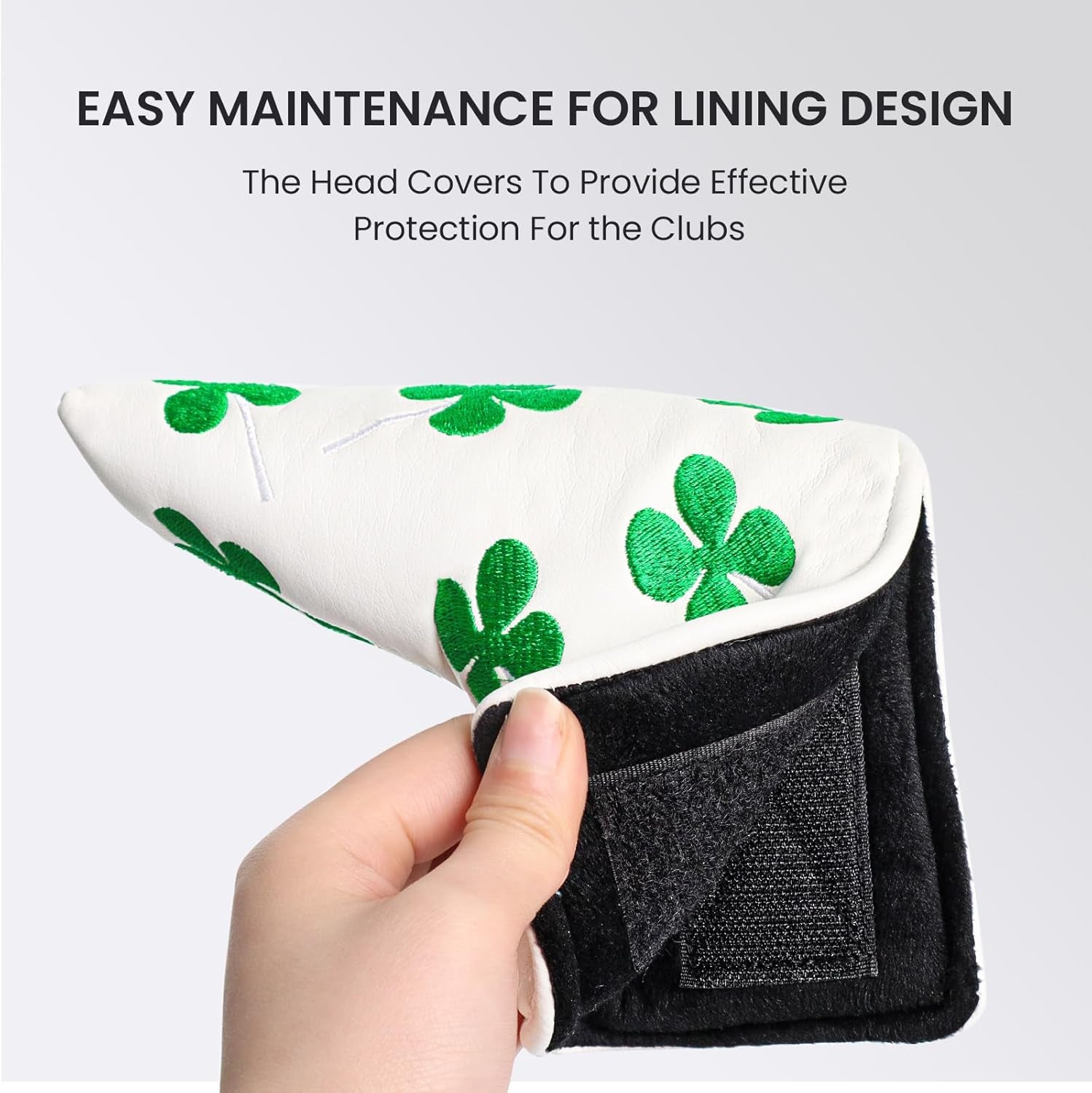 Golf Putter Head Covers Blade Club Headcover PU Leather Protector Cover Black White Fits All Putters for Men Women