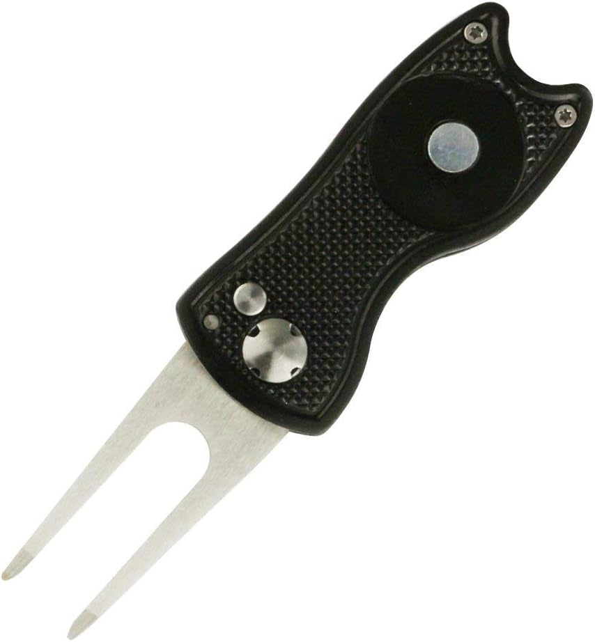 Foldable Golf Divot Repair Tool with Golf Ball Marker