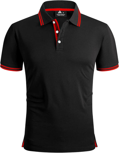 Men'S Polo Shirt Moisture Wicking Summer Short Sleeve Tennis Golf Shirts Casual Stylish