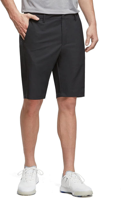 Men'S 10" Golf Shorts Stretch Dress Shorts Chino Flat Front Quick Dry Lightweight Casual with Pockets