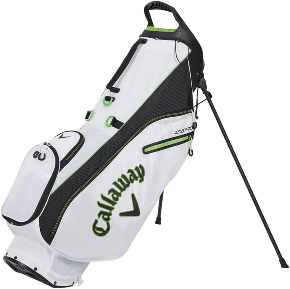 Golf 2021 Hyperlite Zero Stand Bag, Double Strap, Epic, White/Black/Green