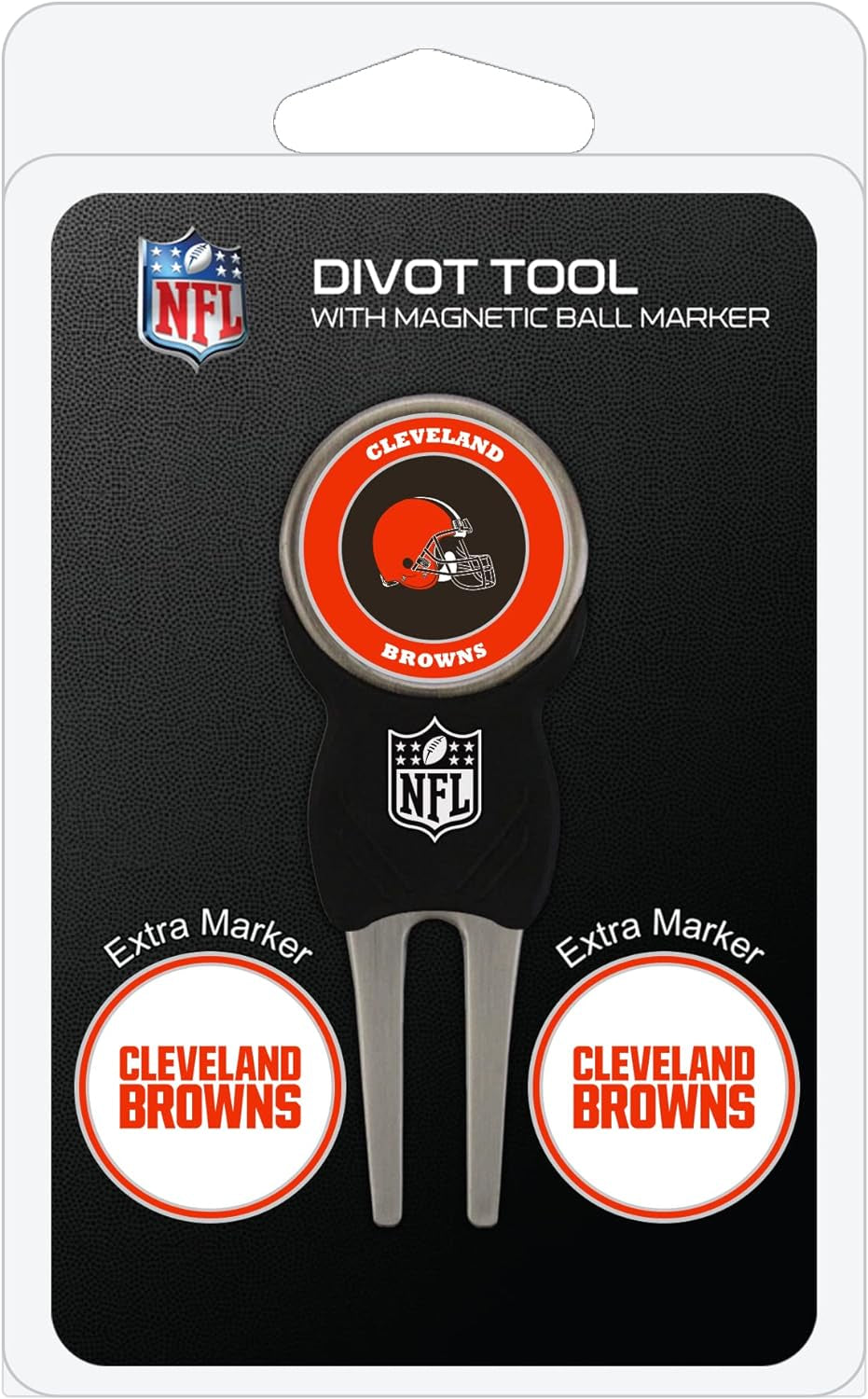 NFL Divot Tool with 3 Golf Ball Markers Pack, Markers Are Removable Magnetic Double-Sided Enamel