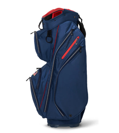 NEW  Golf Org 14 L Cart Bag 14-Way Top No Logo - USA -Navy / Red / White