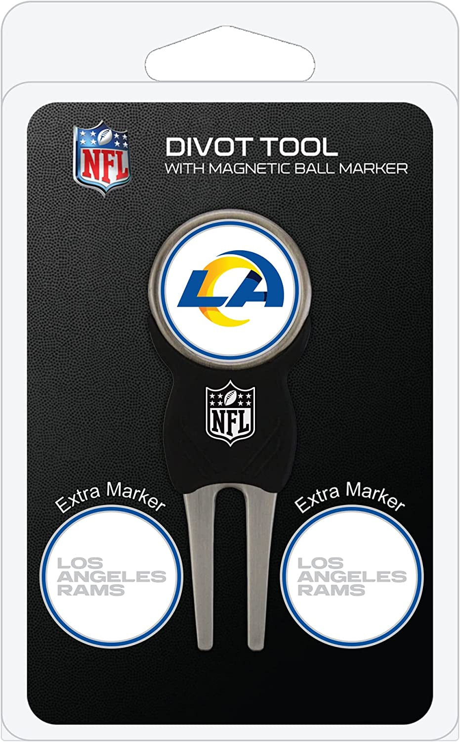 NFL Divot Tool with 3 Golf Ball Markers Pack, Markers Are Removable Magnetic Double-Sided Enamel