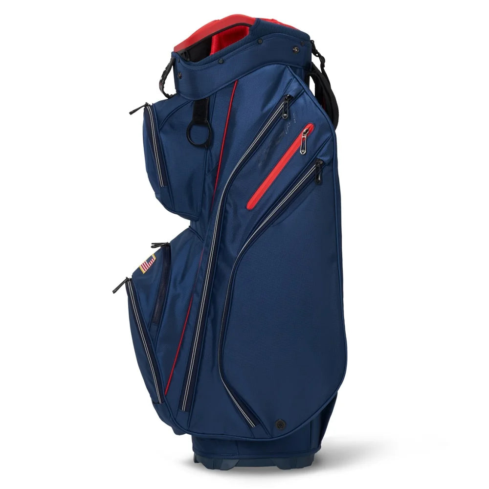 NEW  Golf Org 14 L Cart Bag 14-Way Top No Logo - USA -Navy / Red / White