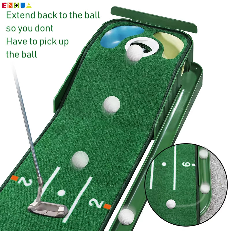 Putting Mat Golf for Indoors, Golf Putting Mat with Ball Return, Mini Golf Game for Home and Office, Men'S Father'S Day Gift