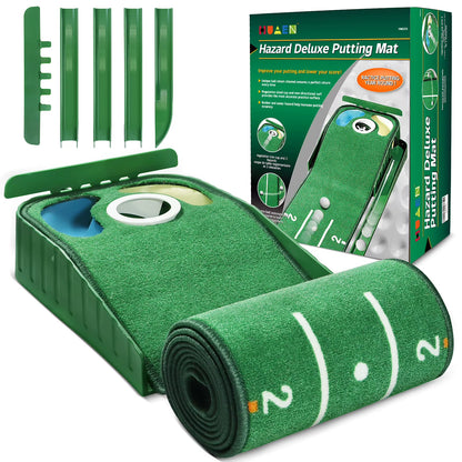 Putting Mat Golf for Indoors, Golf Putting Mat with Ball Return, Mini Golf Game for Home and Office, Men'S Father'S Day Gift